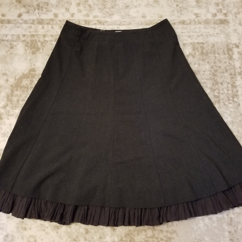 Chadwicks Black A-Line Skirt with Ruffle Hem